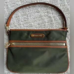 Michael Kors Olive and Tan wristlet.